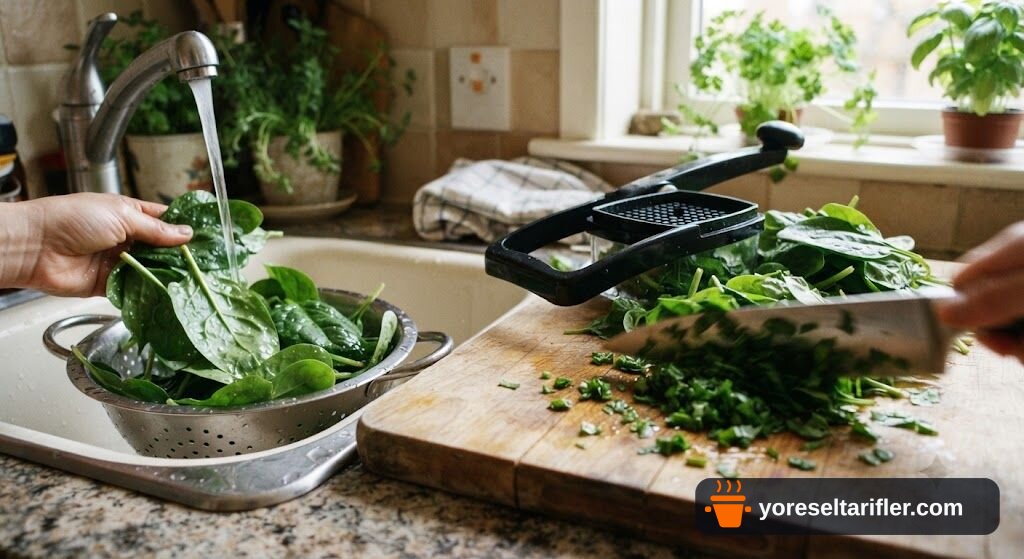 Ispanaklı Fit Tava Böreği Tarifi — Adım 1