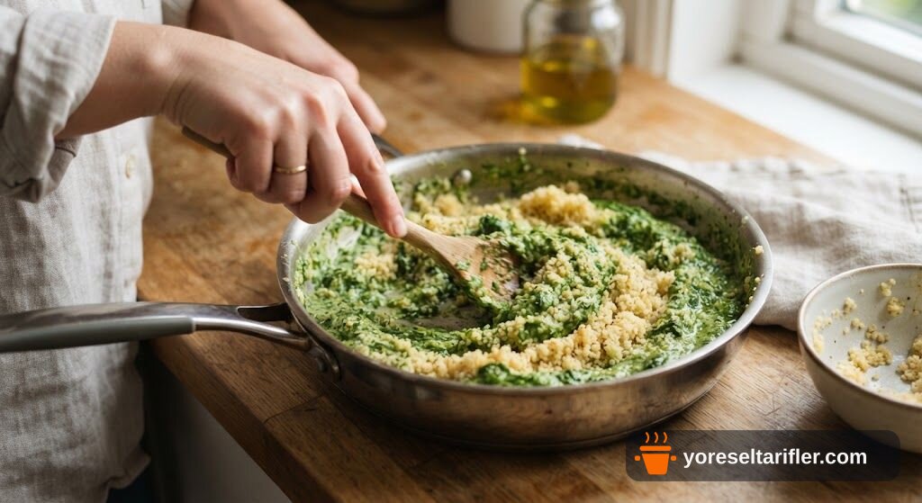 Ispanaklı Kuskus Risotto Tarifi — Adım 3