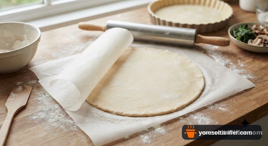 Ispanaklı Mantarlı Kiş Tarifi — Adım 5