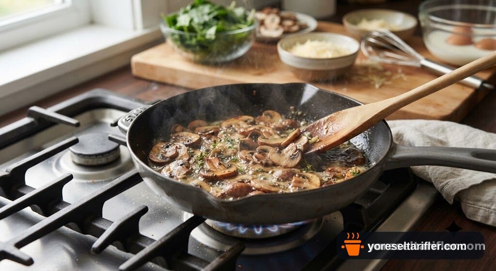 Ispanaklı Mantarlı Kiş Tarifi — Adım 8