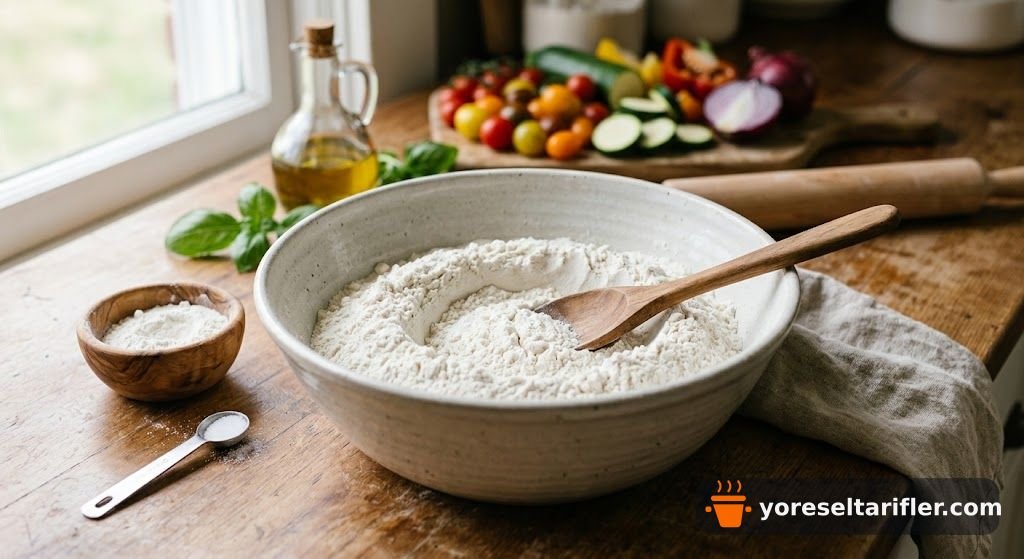 Izgara Sebzeli Pizza Tarifi — Adım 1