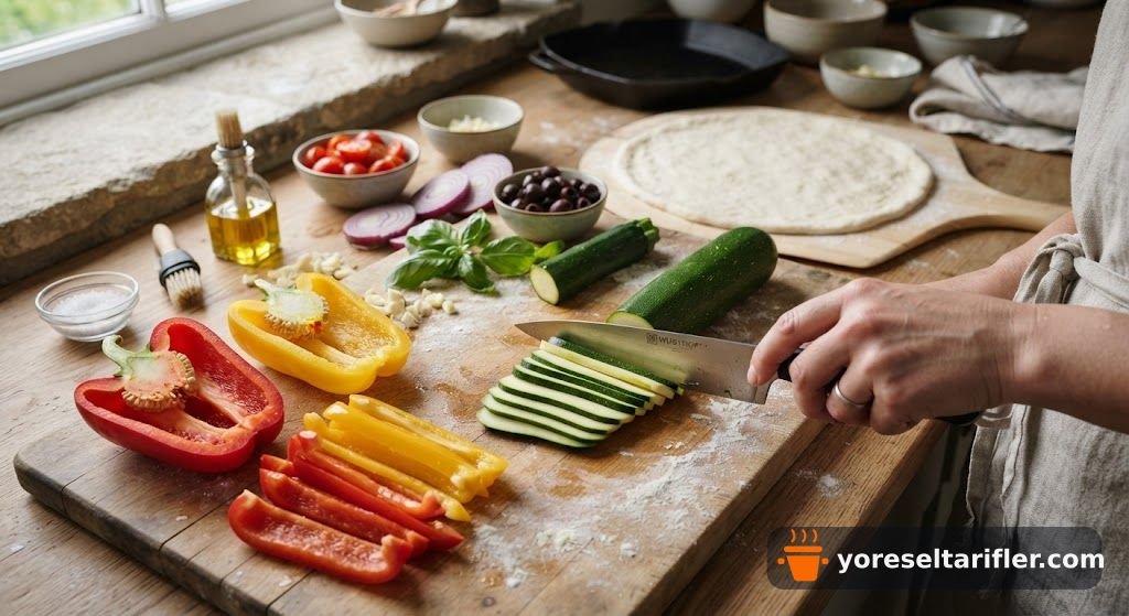Izgara Sebzeli Pizza Tarifi — Adım 6
