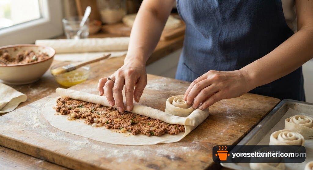 Kabak Kıymalı Gül Böreği Tarifi — Adım 6