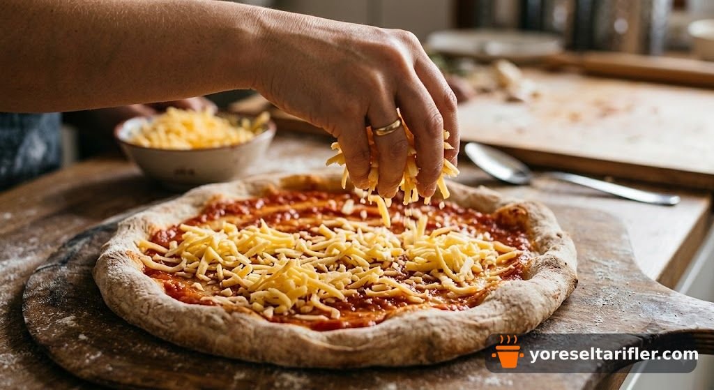 Kabak ve Mantarlı Sebze Pizza Tarifi — Adım 7