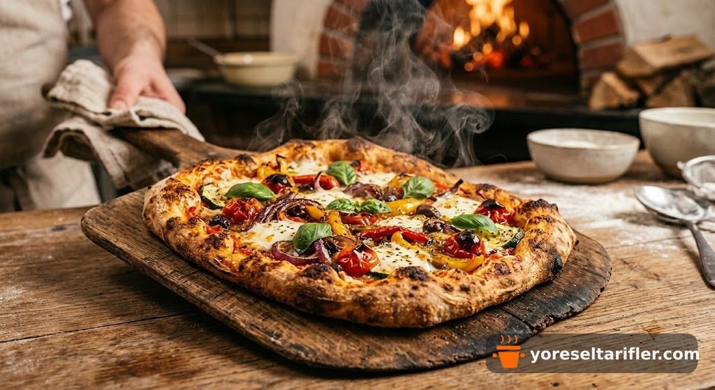 Kabak ve Mantarlı Sebze Pizza Tarifi — Adım 9