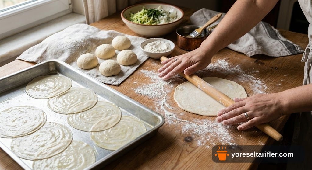 Kabaklı El Açması Börek Tarifi — Adım 4