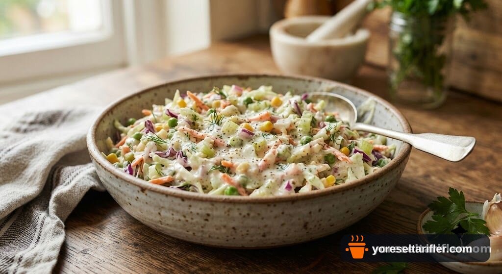 Kabaklı Yoğurtlu Sebze Salatası Tarifi — Adım 4