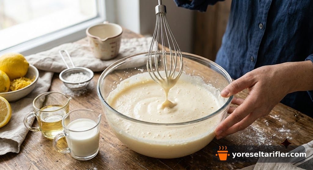 Kabaran Limonlu Nişastalı Kek Tarifi — Adım 1