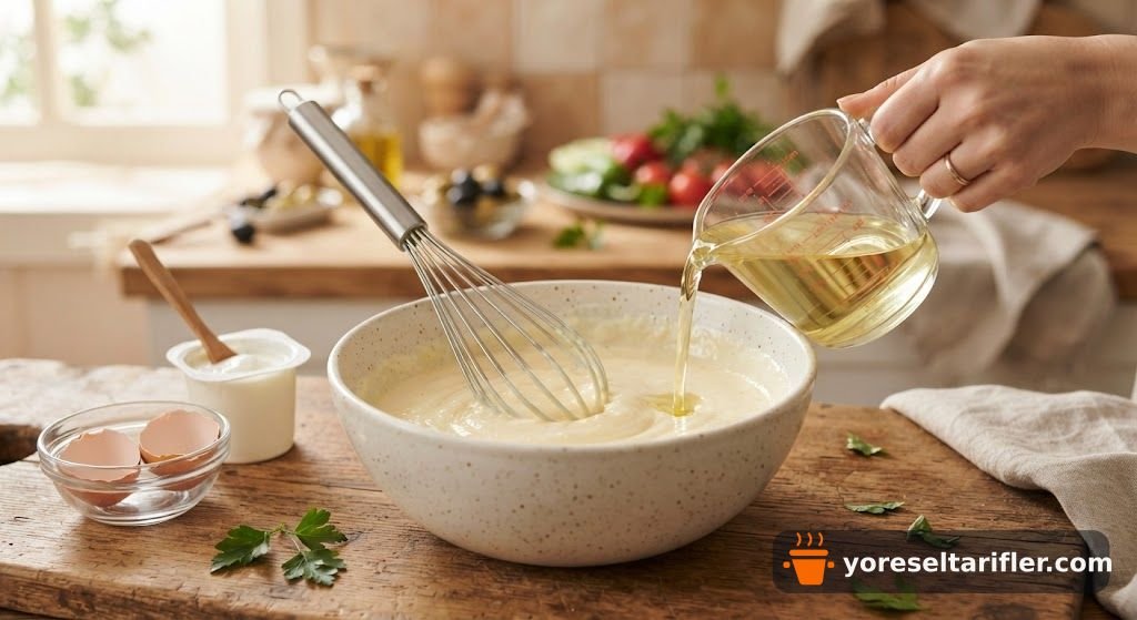 Kahvaltılık Beyaz Peynirli Kaşık Dökmesi Tarifi — Adım 1