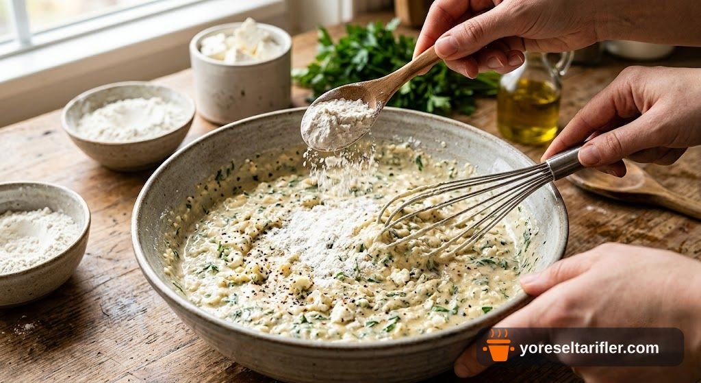 Kahvaltılık Beyaz Peynirli Kaşık Dökmesi Tarifi — Adım 3