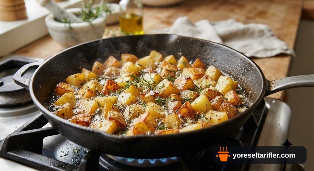 Kahvaltılık Kaşarlı Patates Kavurma Tarifi — Adım 5