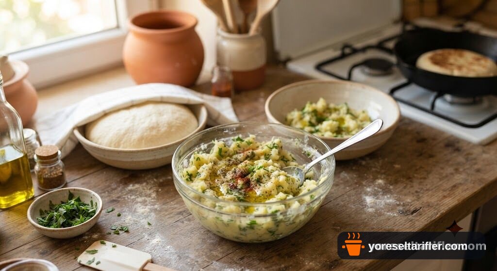 Kahvaltılık Patatesli Bazlama Tarifi — Adım 3