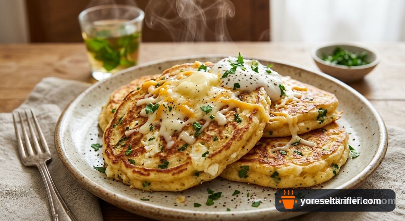Kahvaltılık Peynirli Pancake Tarifi — Adım 4