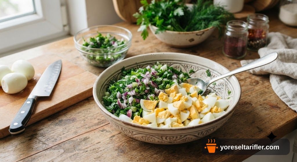 Kahvaltılık Yumurta Salatası Tarifi — Adım 3