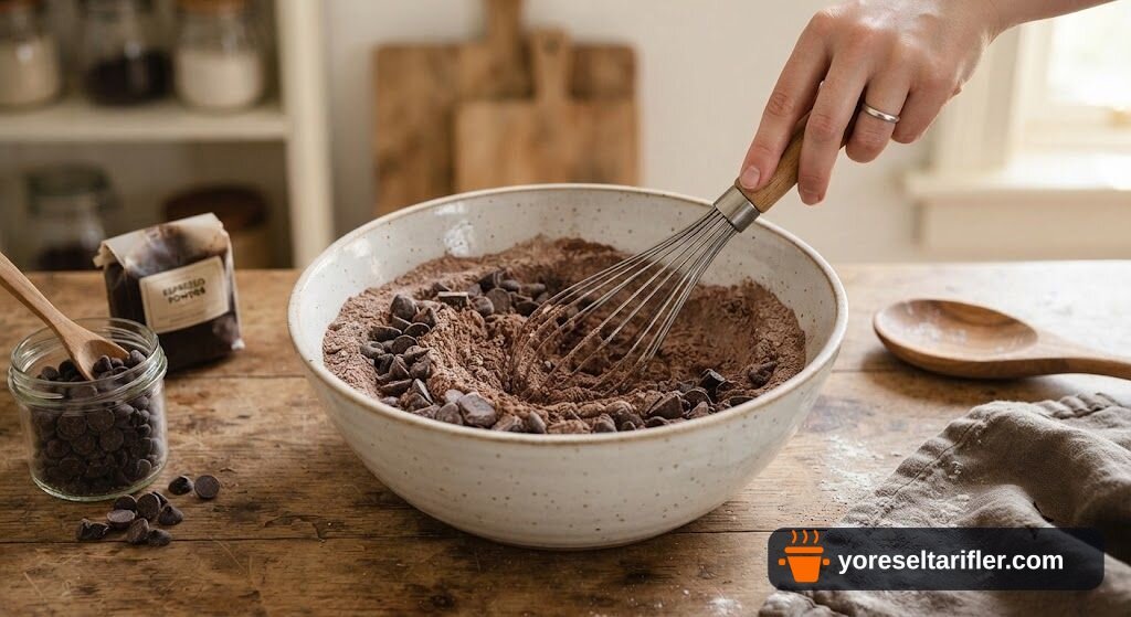Kahveli Çikolatalı Brownie Kurabiye Tarifi — Adım 2