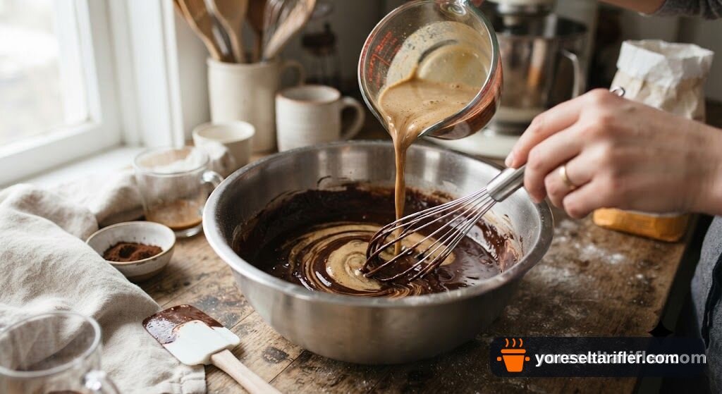 Kahveli Çikolatalı Brownie Kurabiye Tarifi — Adım 3