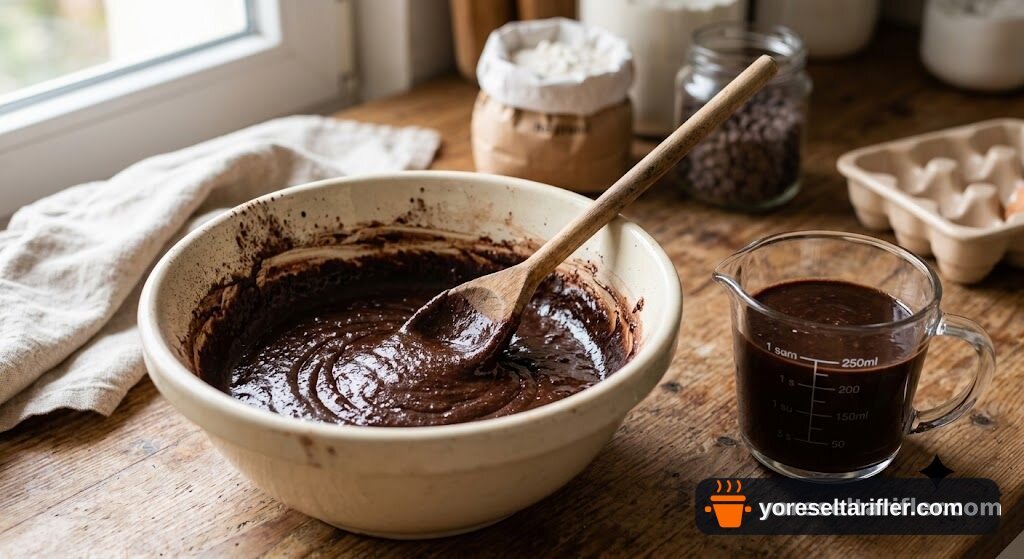 Kakao ve Damla Çikolata Brownie Tarifi — Adım 1