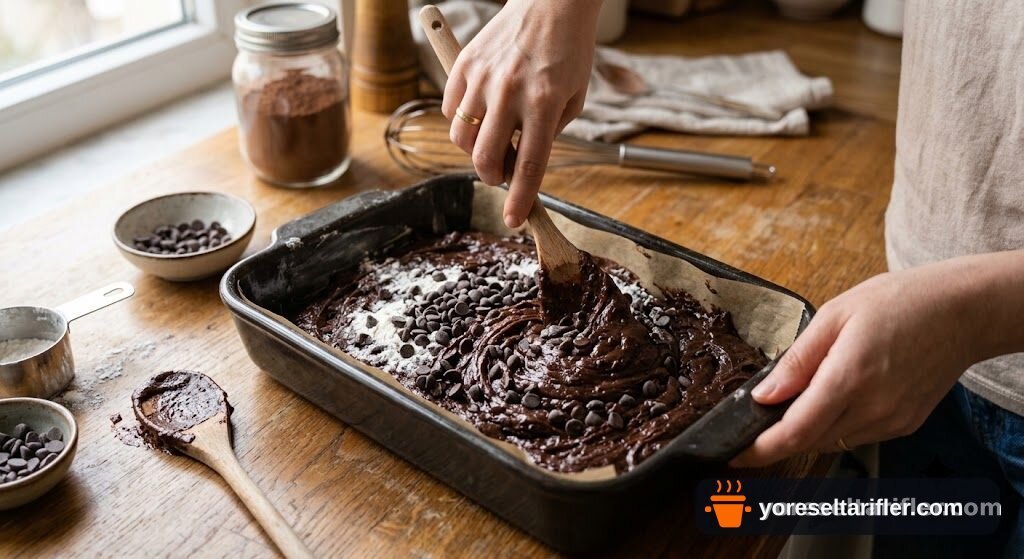 Kakao ve Damla Çikolata Brownie Tarifi — Adım 2