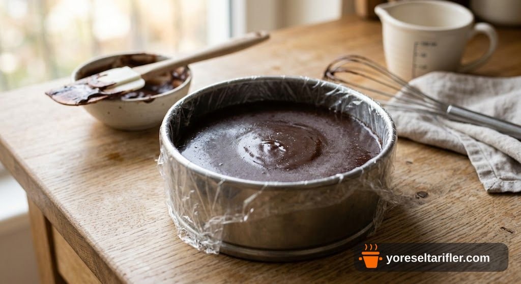 Kakaolu Mousse ve Pudingli Çoko Pasta Tarifi — Adım 1