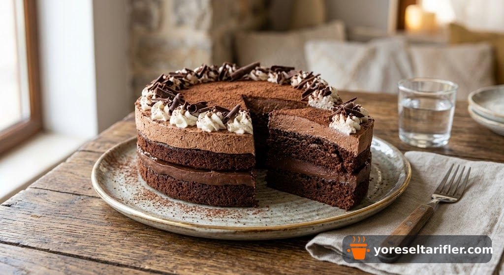 Kakaolu Mousse ve Pudingli Çoko Pasta Tarifi — Adım 4