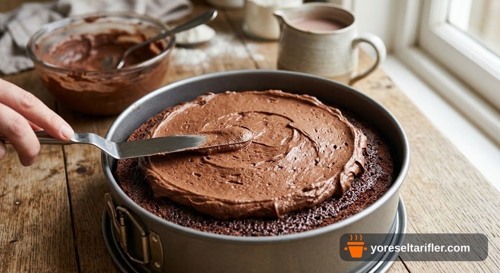 Kakaolu Mousse ve Pudingli Çoko Pasta Tarifi — Adım 6