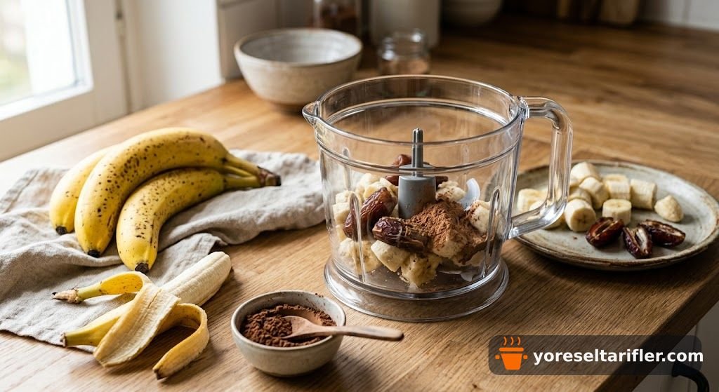 Kakaolu Muz Dondurma Tarifi — Adım 1