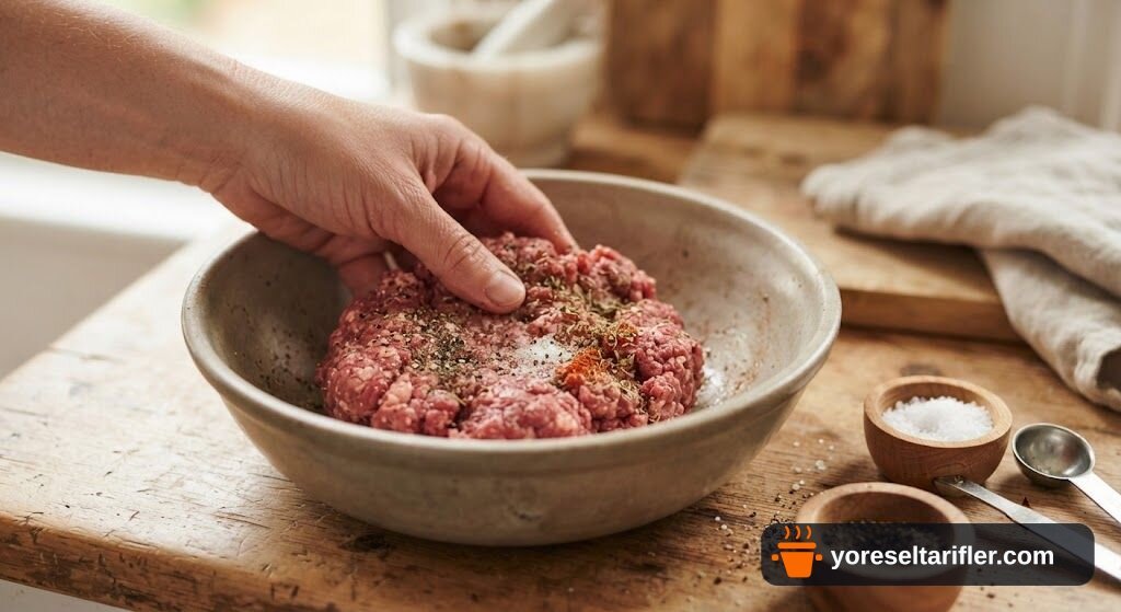 Karamelize Soğanlı Ev Yapımı Burger Tarifi — Adım 1