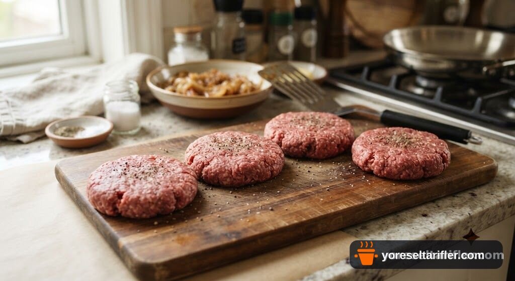 Karamelize Soğanlı Ev Yapımı Burger Tarifi — Adım 3