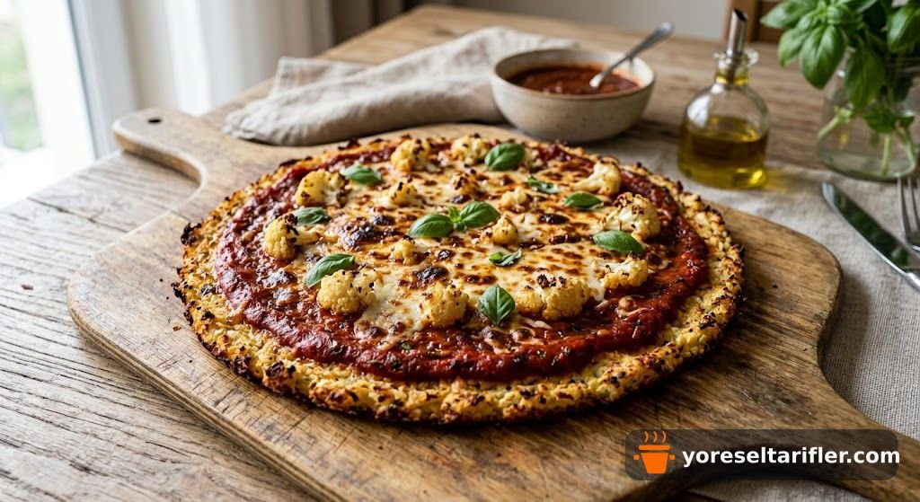 Karnabahar ve Zeytinyağıyla Kızarmış Pizza Tarifi — Adım 4