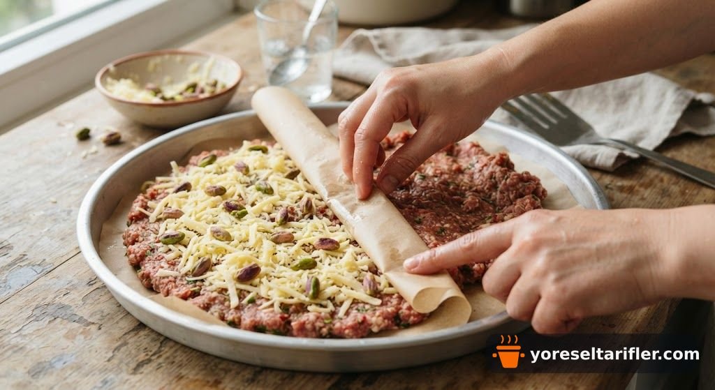 Kaşarlı Fıstıklı Tepsi Kebabı Tarifi — Adım 5