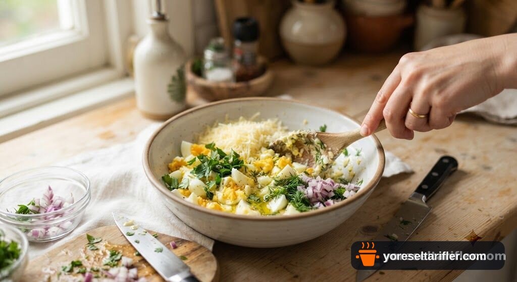 Kaşarlı Yumurta Salatası Tarifi — Adım 3