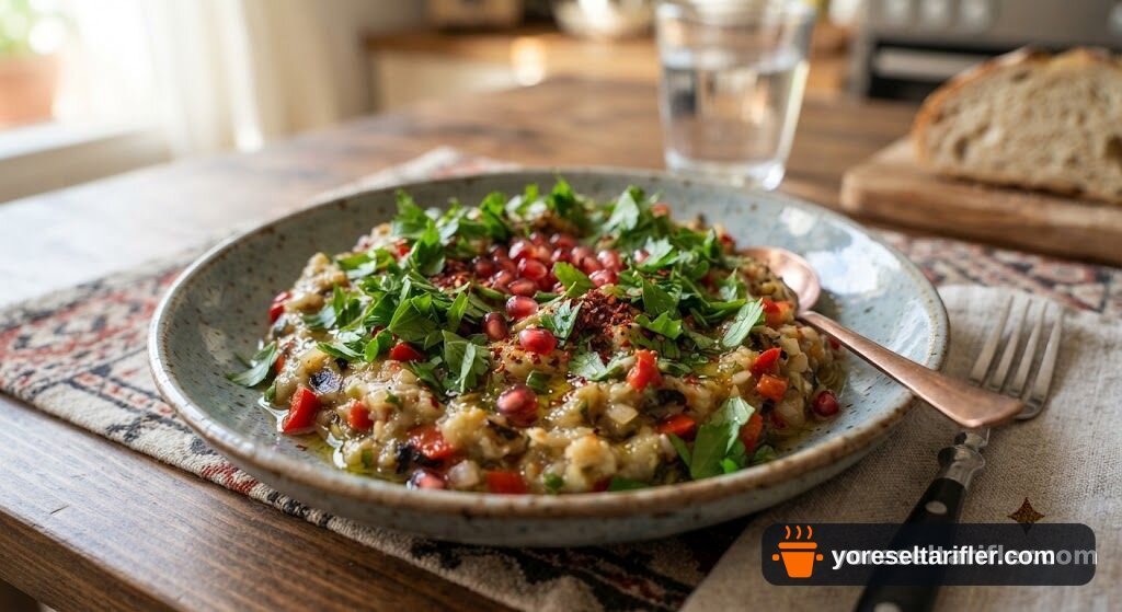 Kavrulmuş Köz Patlıcan Salatası Tarifi — Adım 5
