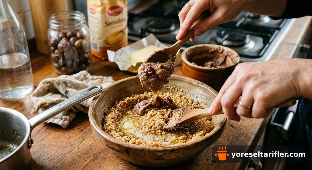 Kestane Kremalı İrmik Helvası Tarifi — Adım 2