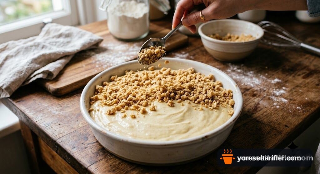 Kirazlı Tereyağlı Crumble Kek Tarifi — Adım 7