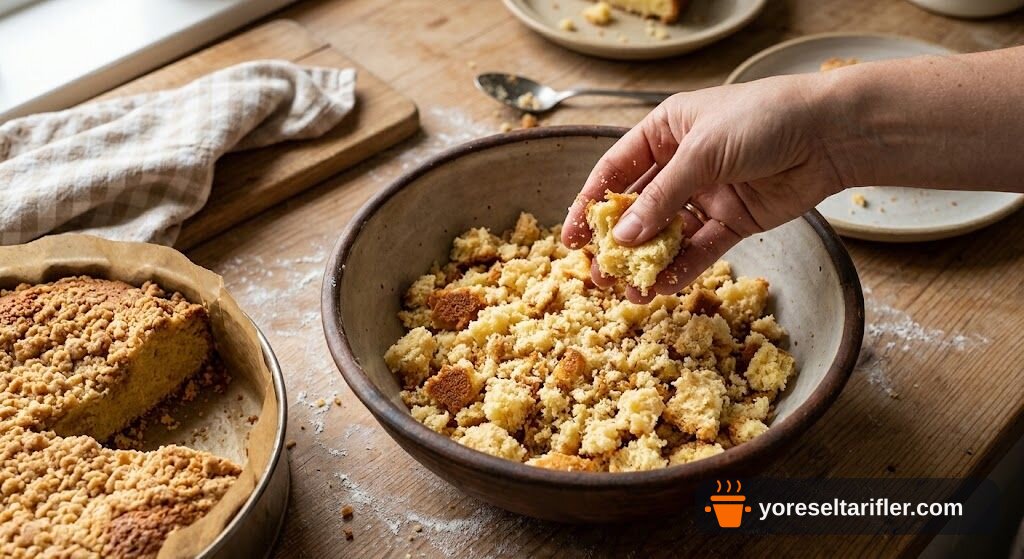 Kırıntılı Kek Pastası Yapımı Tarifi — Adım 1