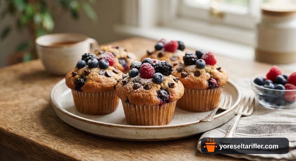 Kırmızı Meyveli Rafine Şekersiz Muffin Tarifi — Adım 7