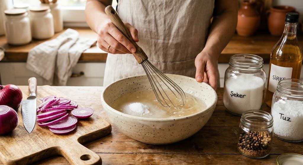 Kırmızı Soğan Turşusu Meze Tarifi — Adım 3