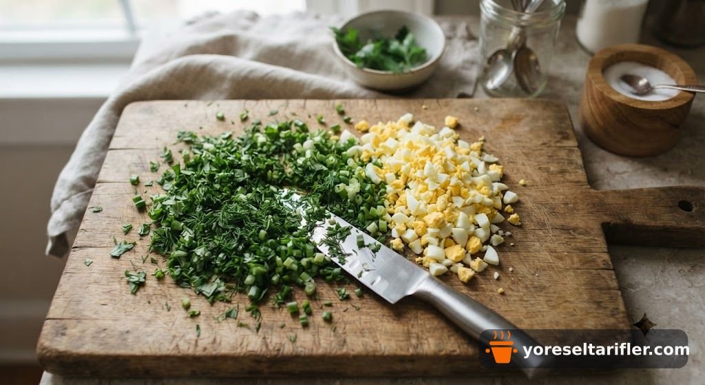 Kıvamında Haşlanmış Yumurta Salatası Tarifi — Adım 2