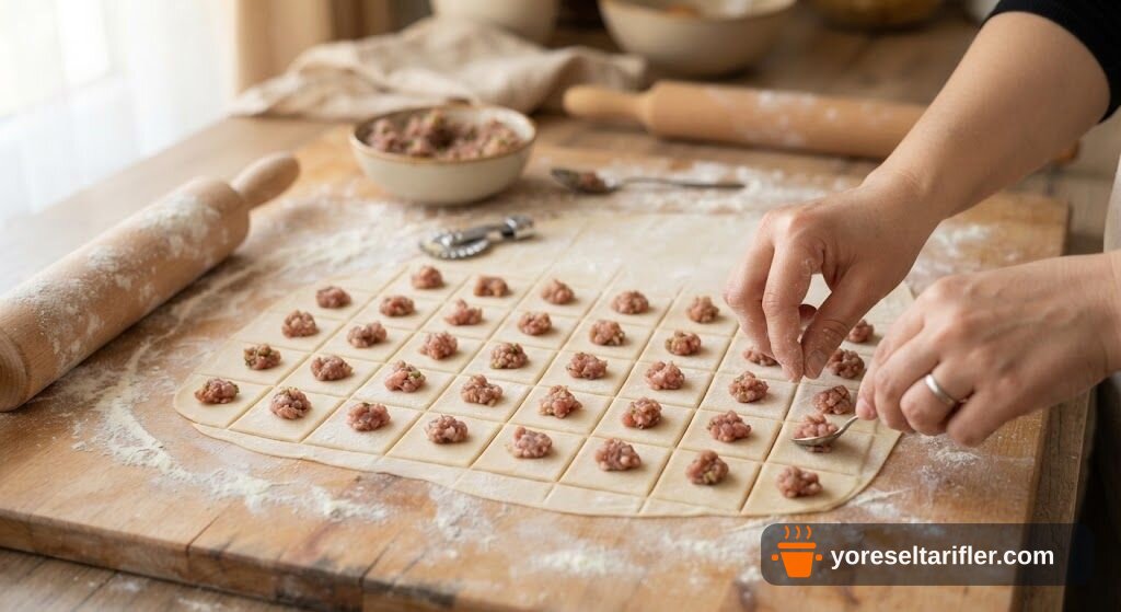 Kıyma Dolgulu Kulaklı Mantı Tarifi — Adım 5