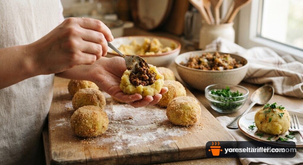 Kıyma Dolgulu Patates Topları Tarifi — Adım 8
