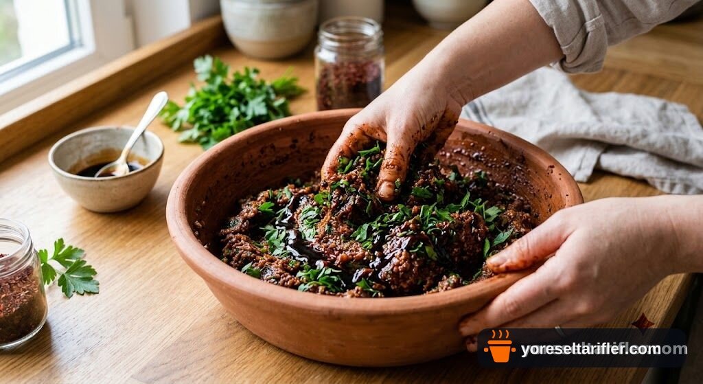 Etsiz Bulgur Çiğ Köftesi Tarifi — Adım 4
