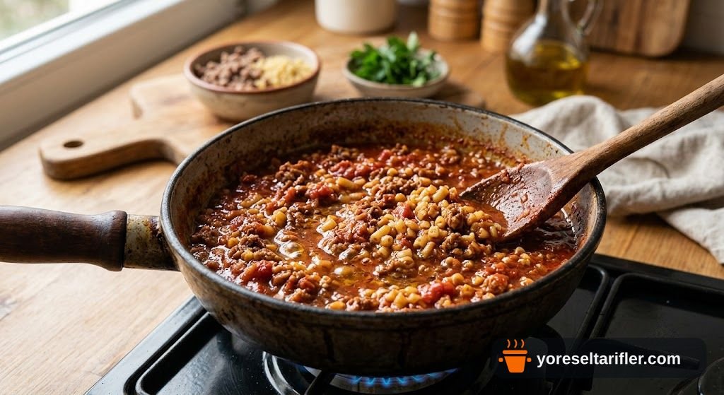 Kıymalı Bulgur Makarnası Tarifi — Adım 5