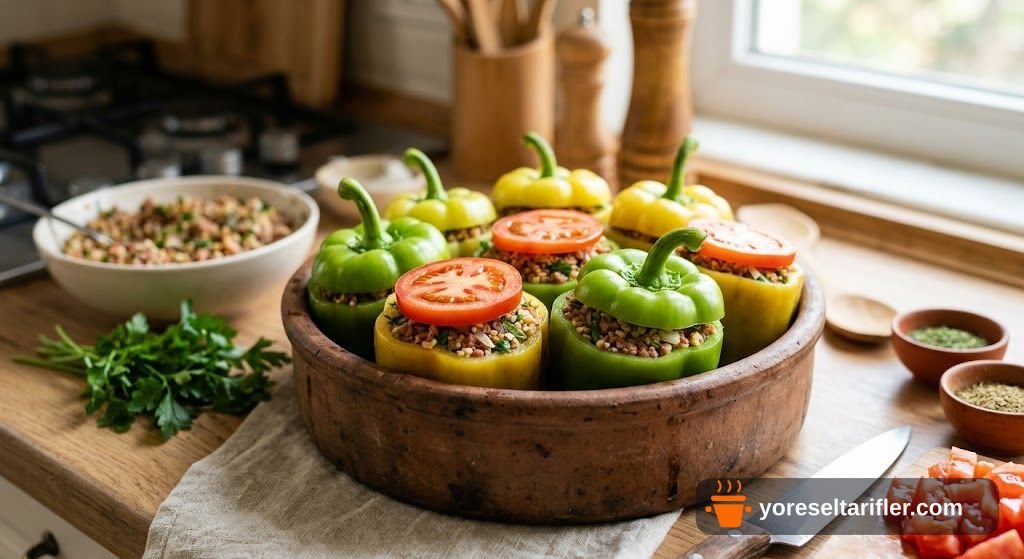 Kıymalı Bulgurlu Biber Dolması Tarifi — Adım 2