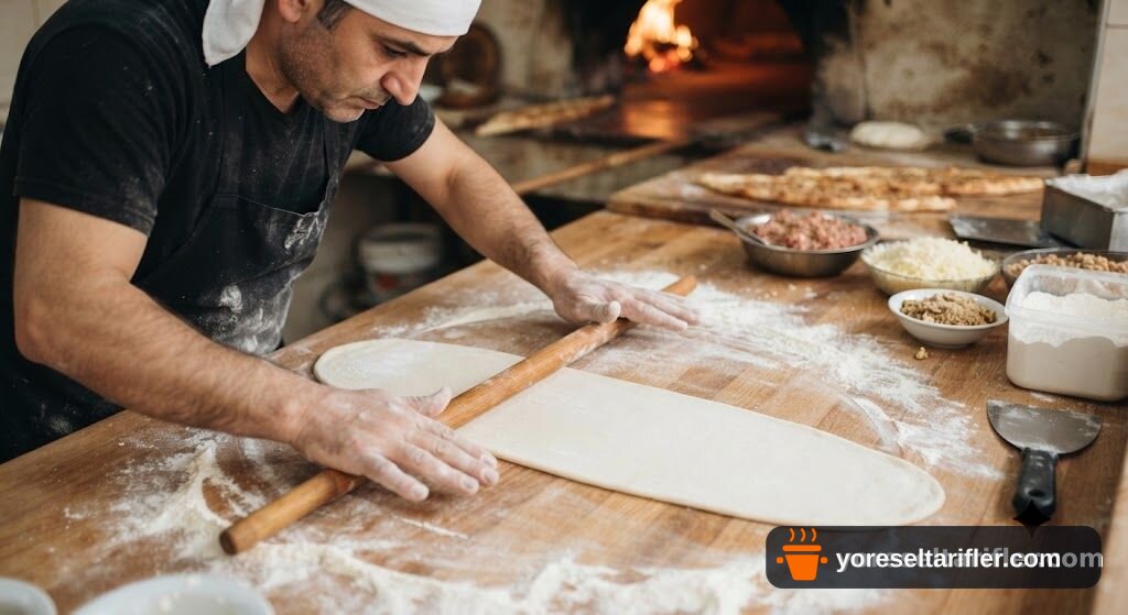 Kıymalı Kaşarlı Pideyi Fırında Ceviz Kırıntısıyla Tarifi — Adım 8