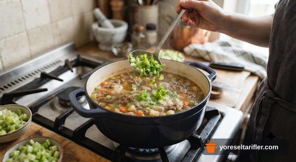 Kıymalı Kereviz Çorbası Tarifi — Adım 4