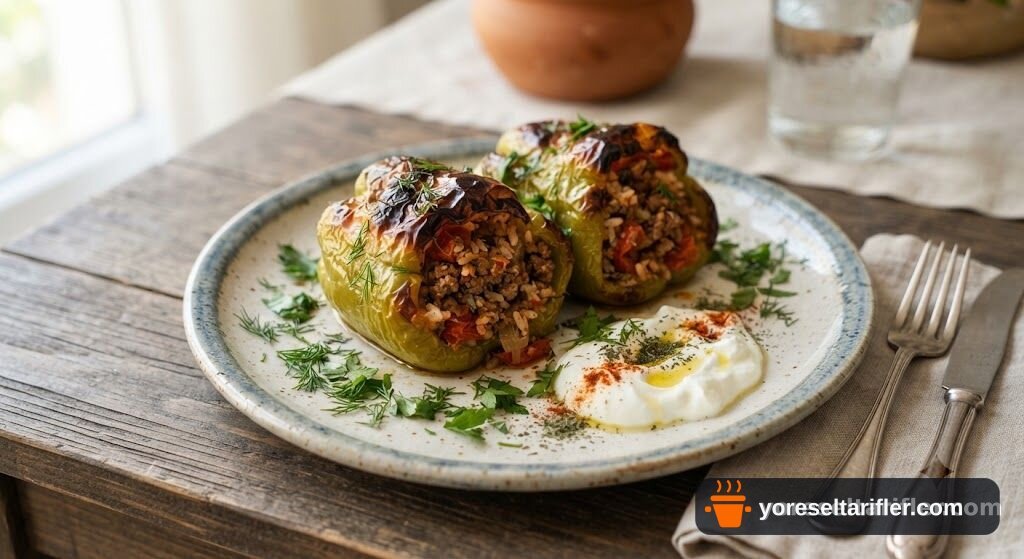 Kızarmış Üstüyle Fırında Biber Dolması Tarifi — Adım 4