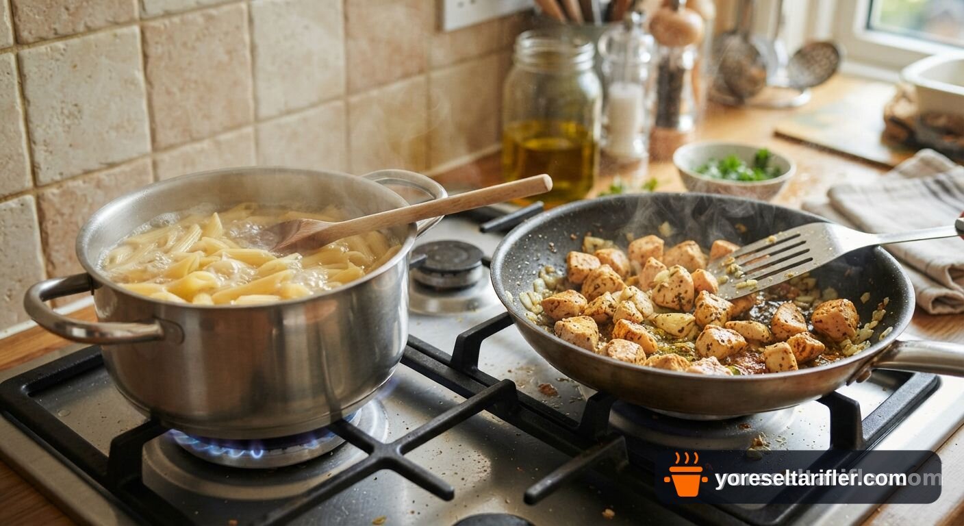 Köri Soslu Tavuk & Kremalı Makarna Tarifi — Adım 1