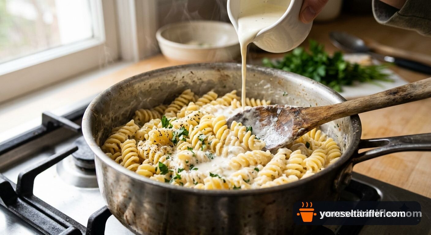 Köri Soslu Tavuk & Kremalı Makarna Tarifi — Adım 3