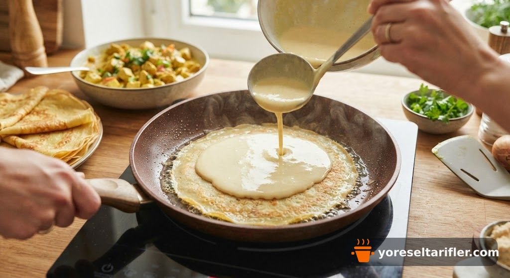 Köri Soslu Tavuklu Krep Tarifi — Adım 2