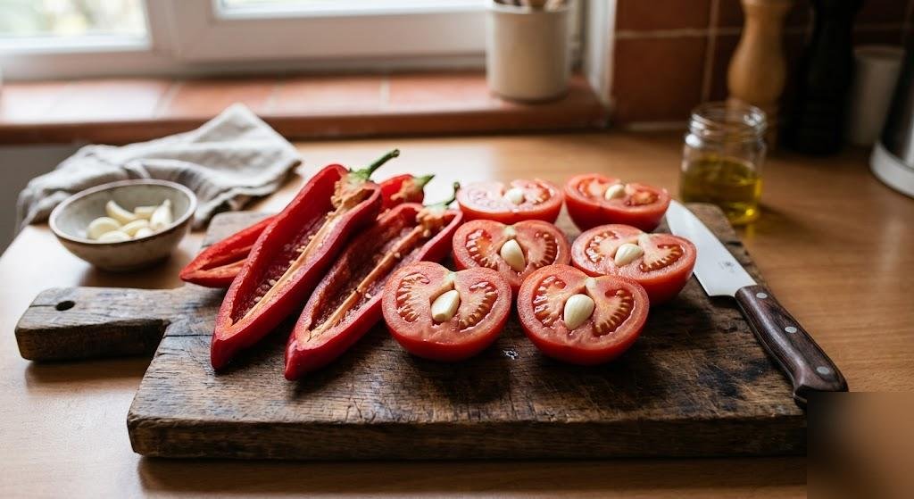Köz Biberli Domates Çorbası Tarifi — Adım 1